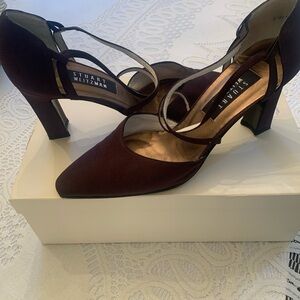 Stuart Weitzman Dark Brown Strappy Heels